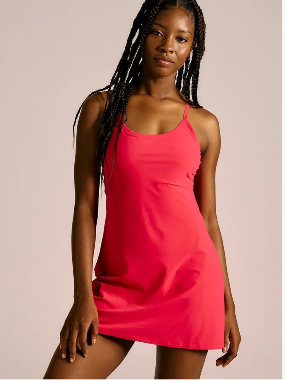 Outdoor Voices the exercise dress in coral strappy workout gym